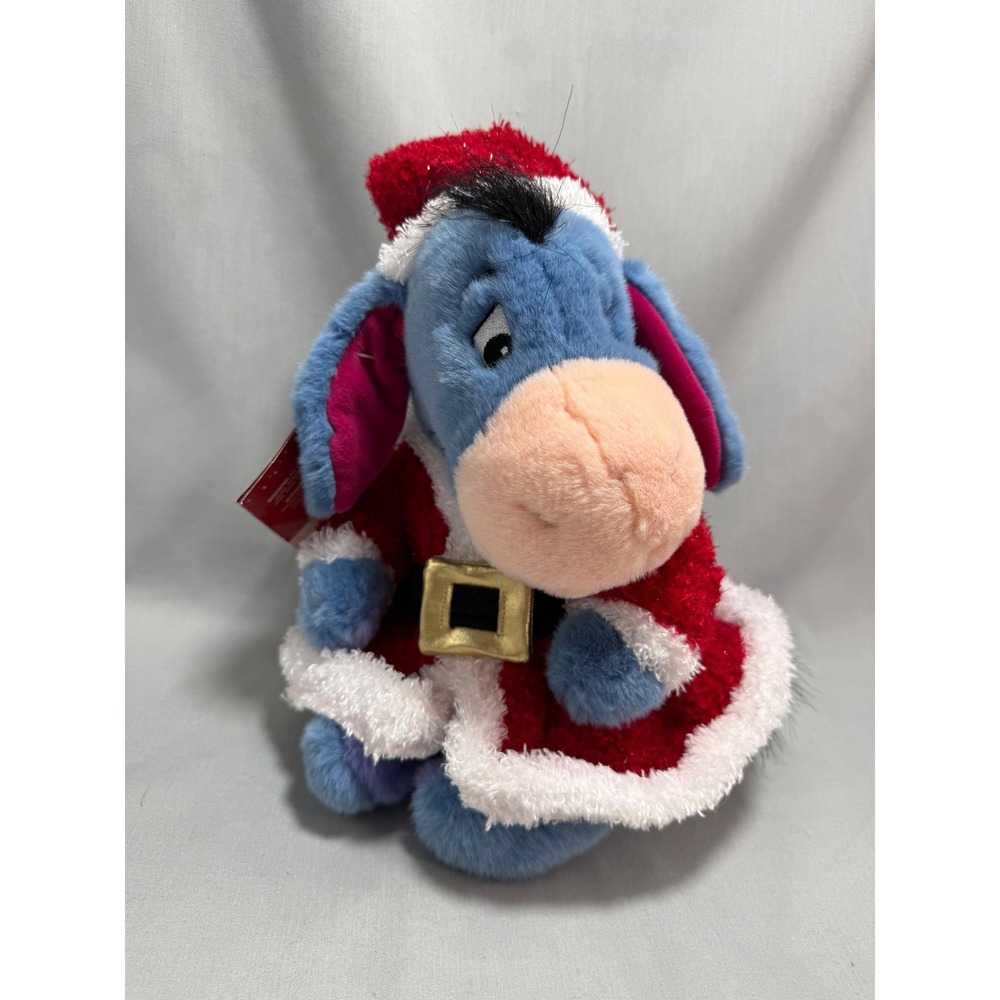Disney Santa's Helpers Eeyore Plush 2008 Santa Suit Christmas Holidays 12"